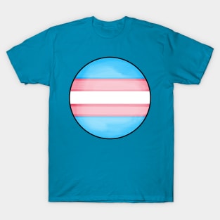 Transgender pride flag colours circular sphere T-Shirt